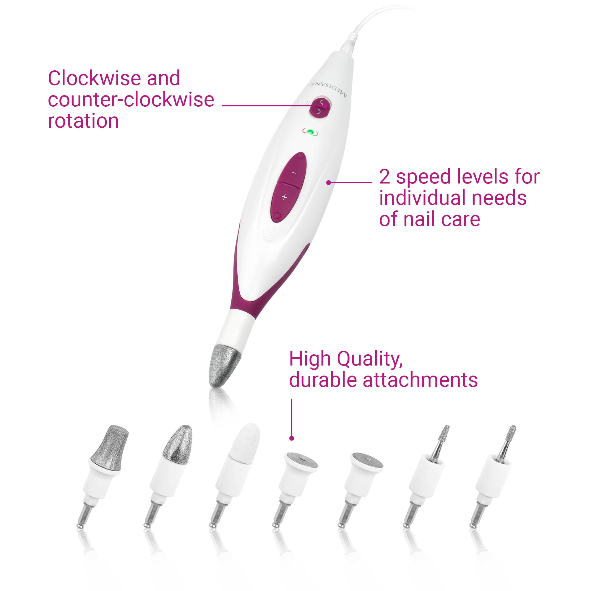 Manikyr og pedikyr sett Medisana MP815, 7 deler