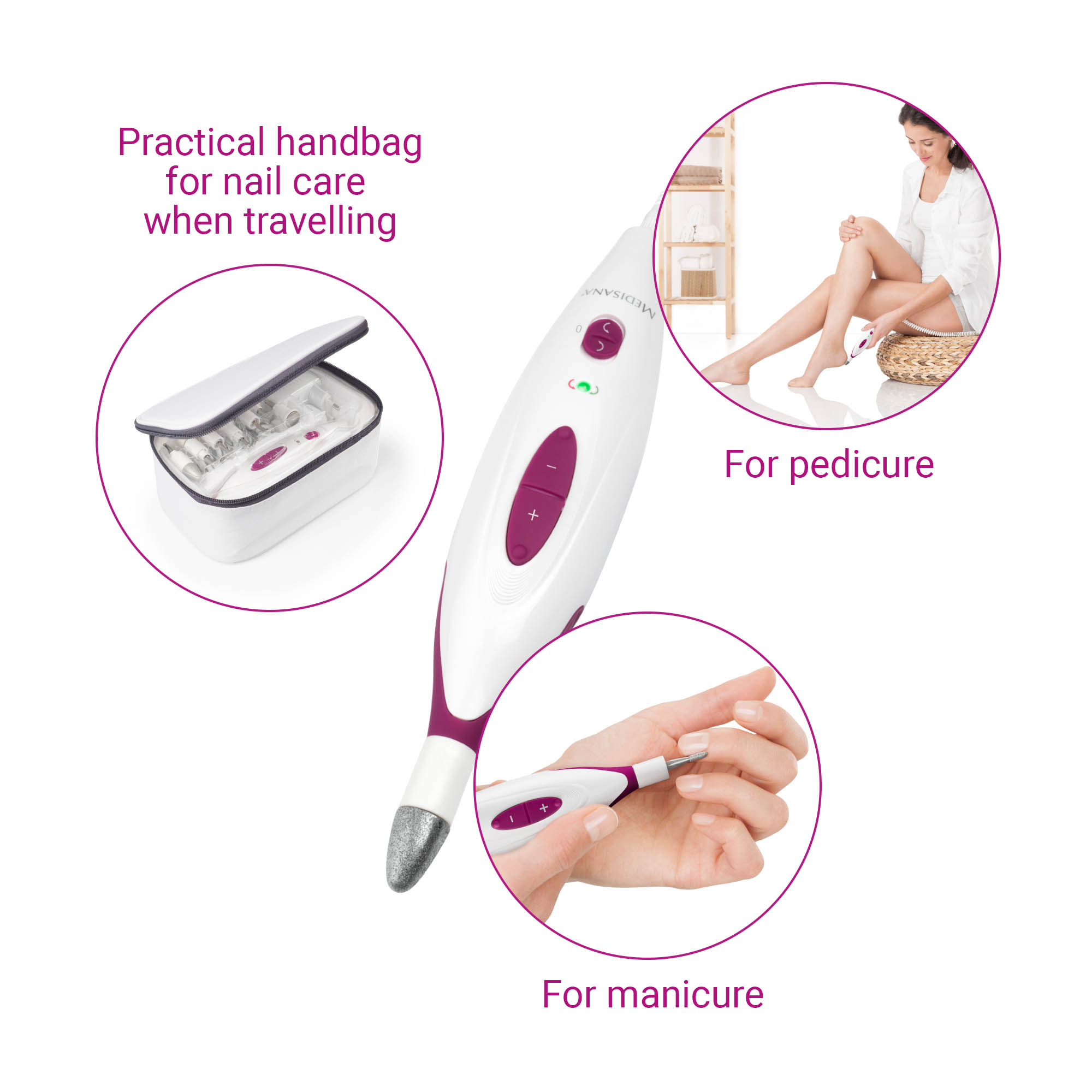 Manikyr og pedikyr sett Medisana MP815, 7 deler