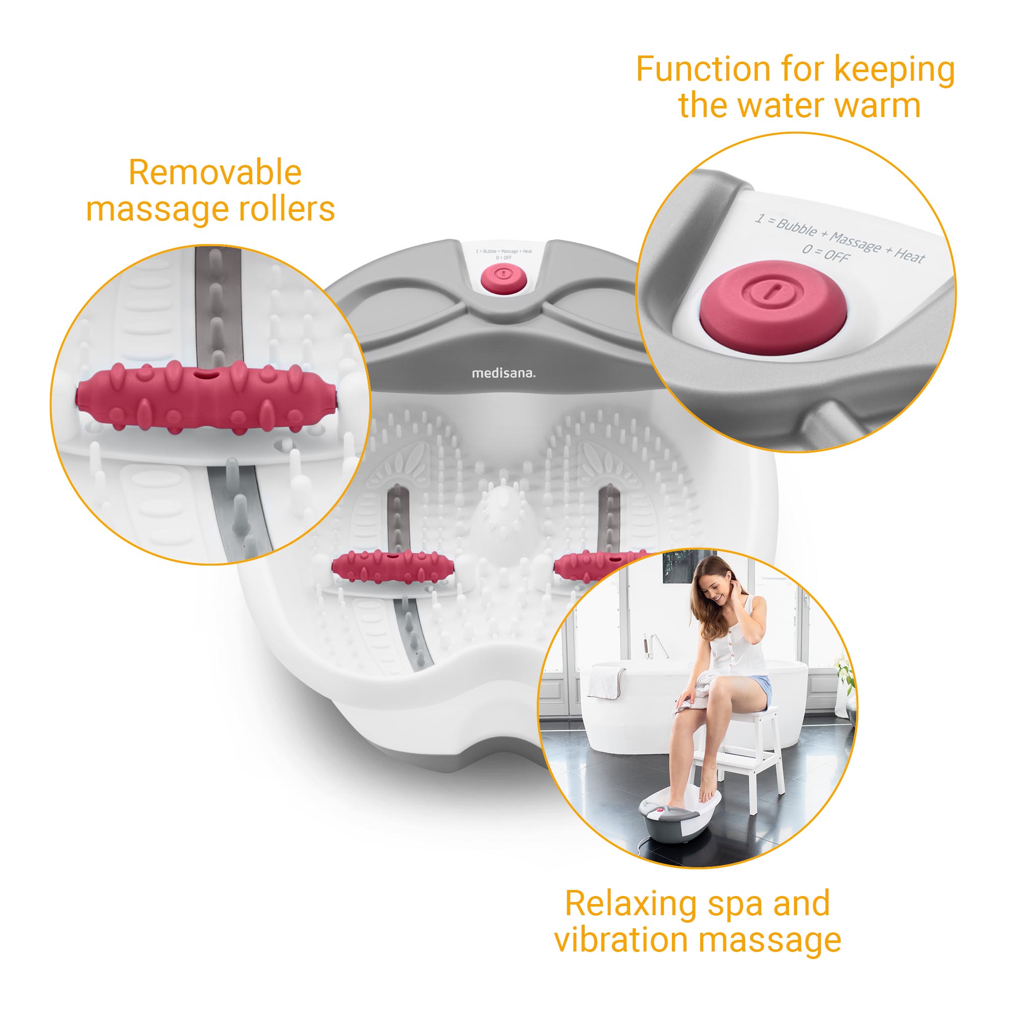 Fotbad Medisana  FS 300 vibrasjon, massasje, varme