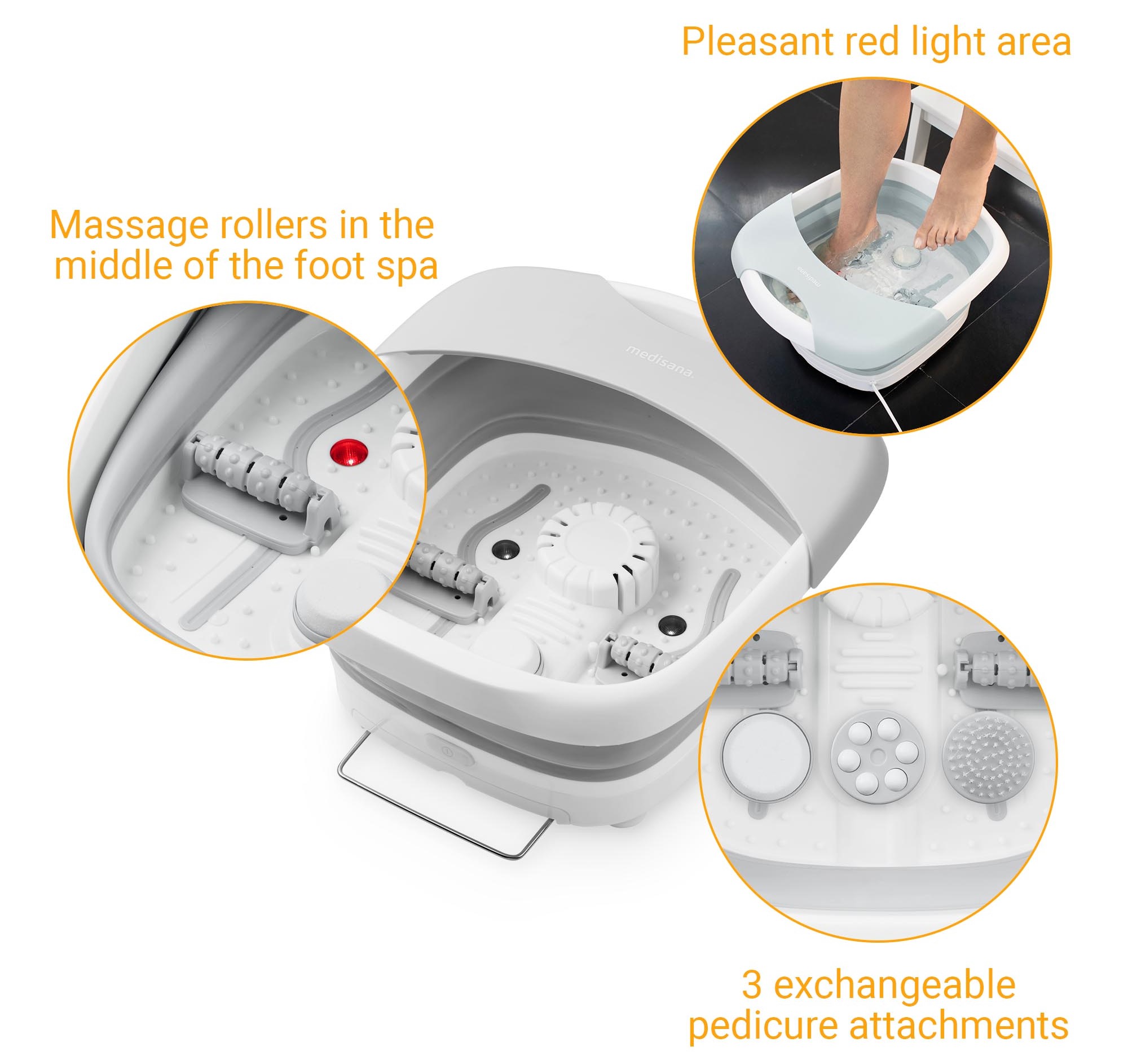 Fotbad Medisana FS886 hydro massasje,sammenleggbar